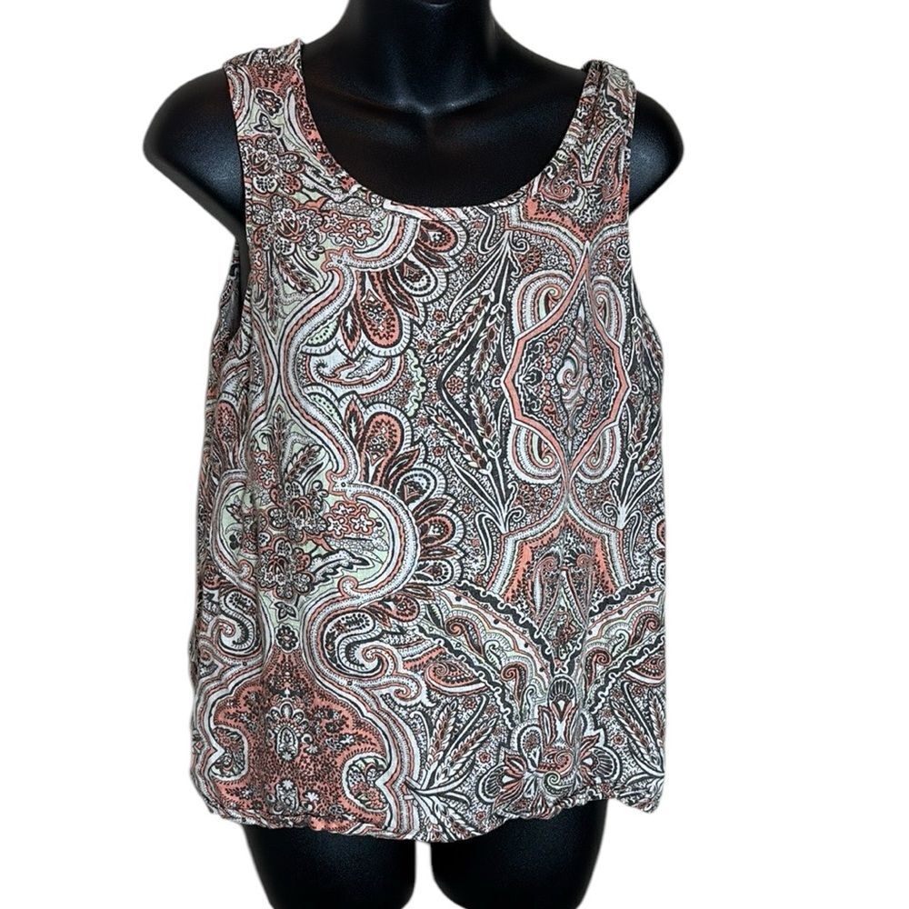 Flax womens size p 4/6 100% linen bohemian sleeveless earthy tank top‎